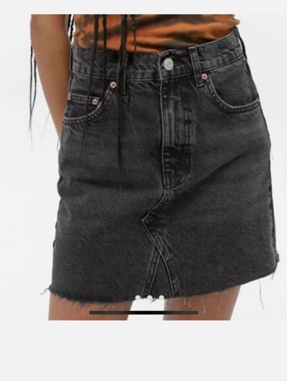 BDG Urban Outfitters High-rise Black Denim Distressed Mini Skirt Size Med - Picture 4 of 15